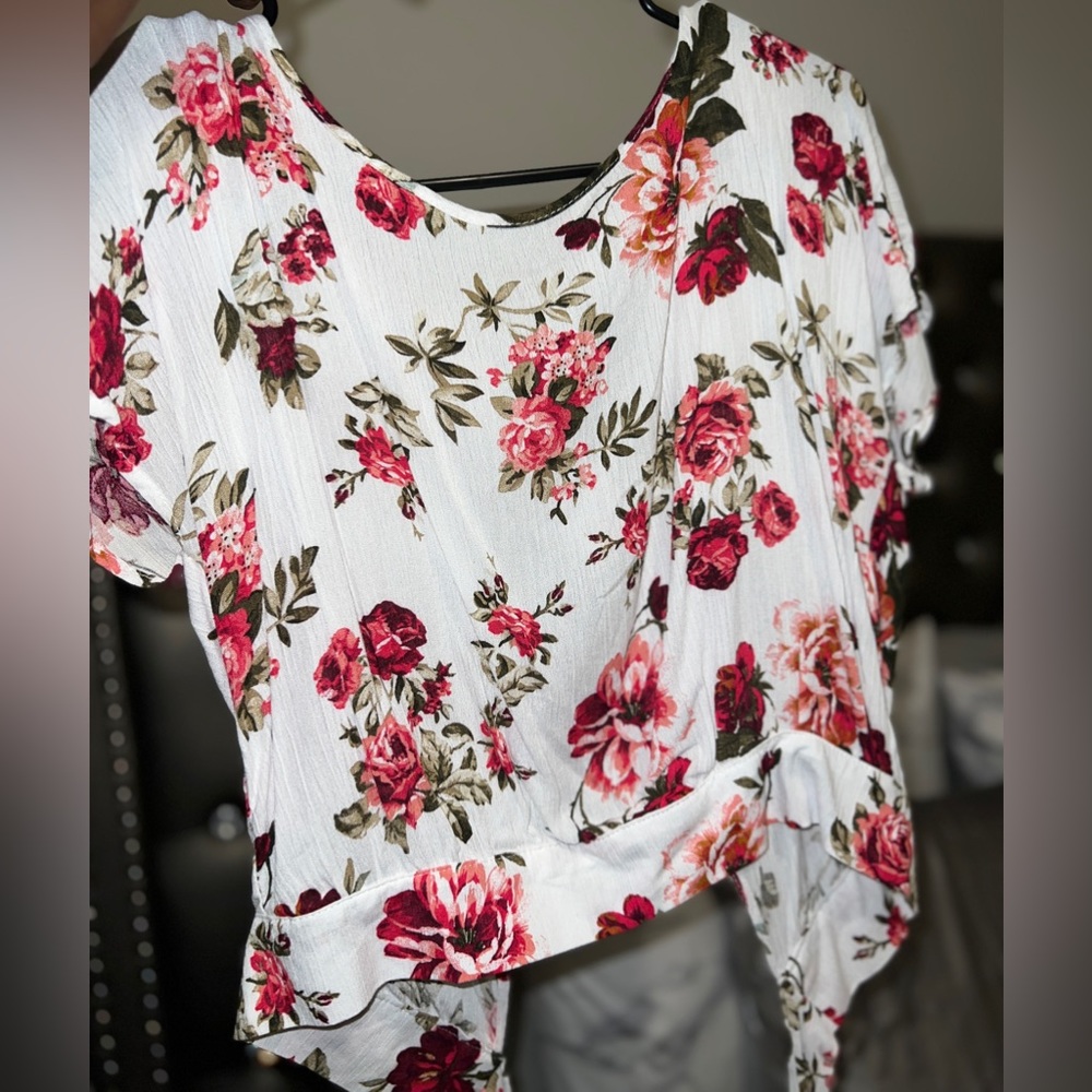 Floral tie shirt